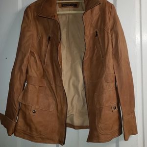 Andrew Marc Leather Jacket w/Cashmere Lining